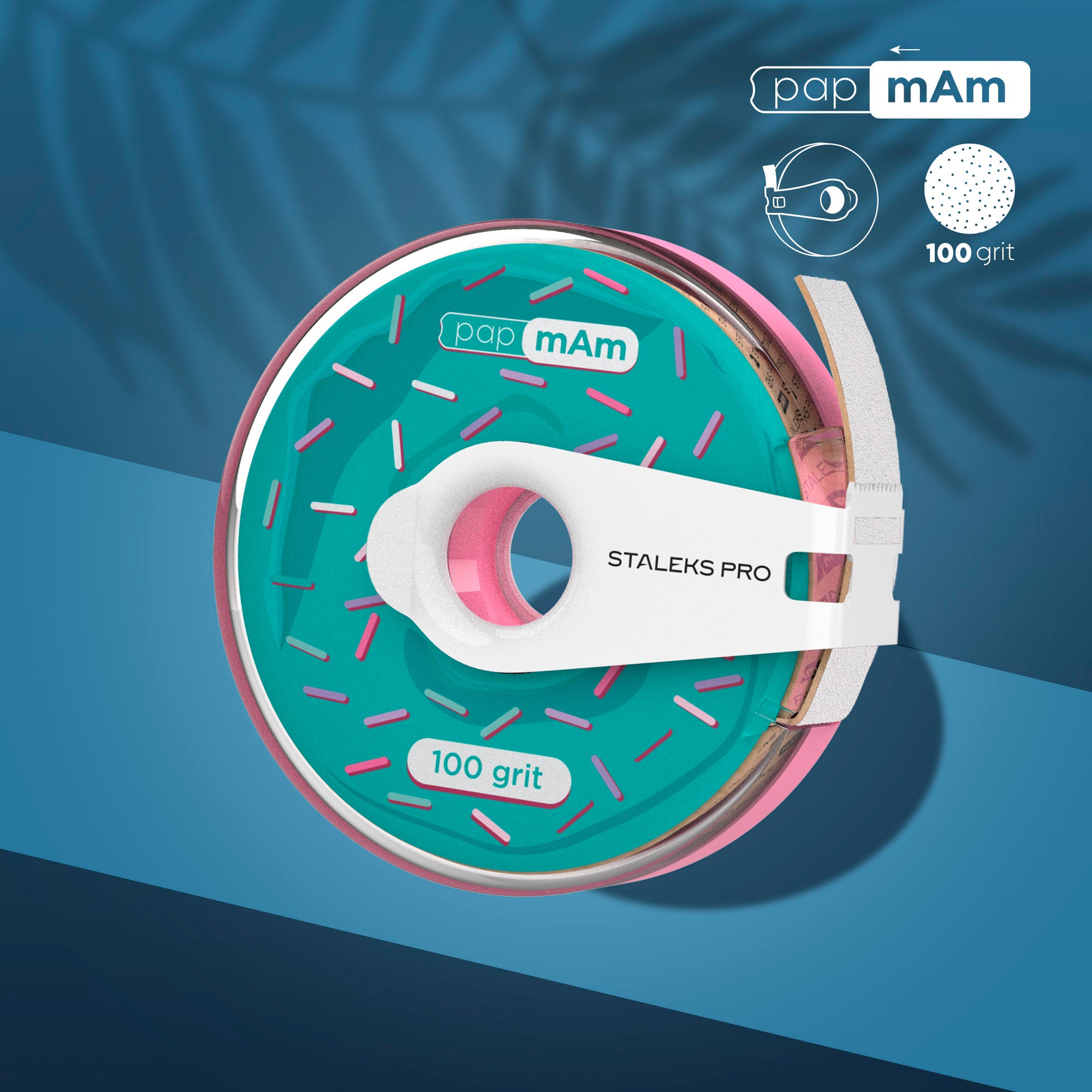 White disposable abrasive tape papmAm EXPERT in a plastic case STALEKS PRO 100 grit image 0